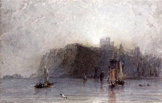 George Weatherill (1810-1890) Shipping off the coast of Whitby, 3.5 x 5in.